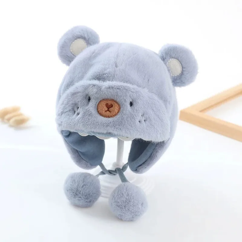 Wholesale Winter Children beanie animal cartoon Kids Baby Knitted Beanie Hat With bear ear