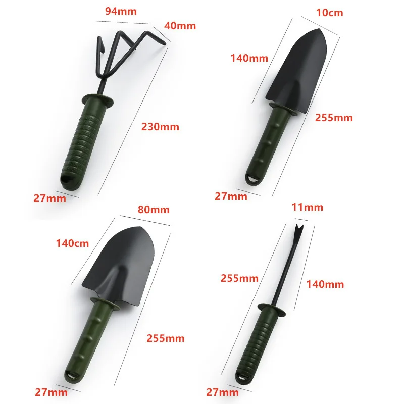 Plastic Handle Handmade Tool Bonsai Tools Garden Plant 4 PCS SET Hand Rake with Soft Rubberized Non-Slip