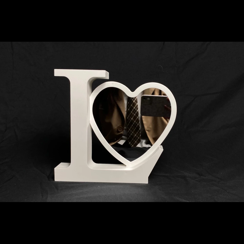 Зеркальная фоторамка в форме сердца, светодиодное косметическое зеркало, волшебное настольное зеркало для макияжа в подарок