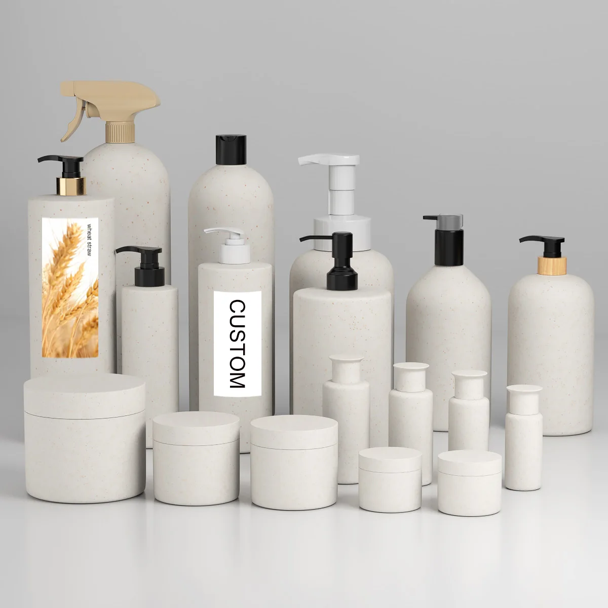 Coloufur purple 50ml 50g 100grams 250 g 150g 10oz pcr pla cosmetic container pot biodegradable wheat straw jar with logo cap