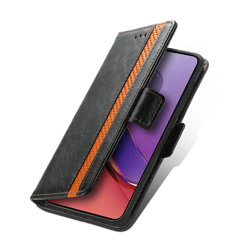 PU Leather Credit Card Holder Magnetic Stand Flip Cover Phone Case For Motorola G14 G54 G84, For Moto EDGE 40 NEO wallet case