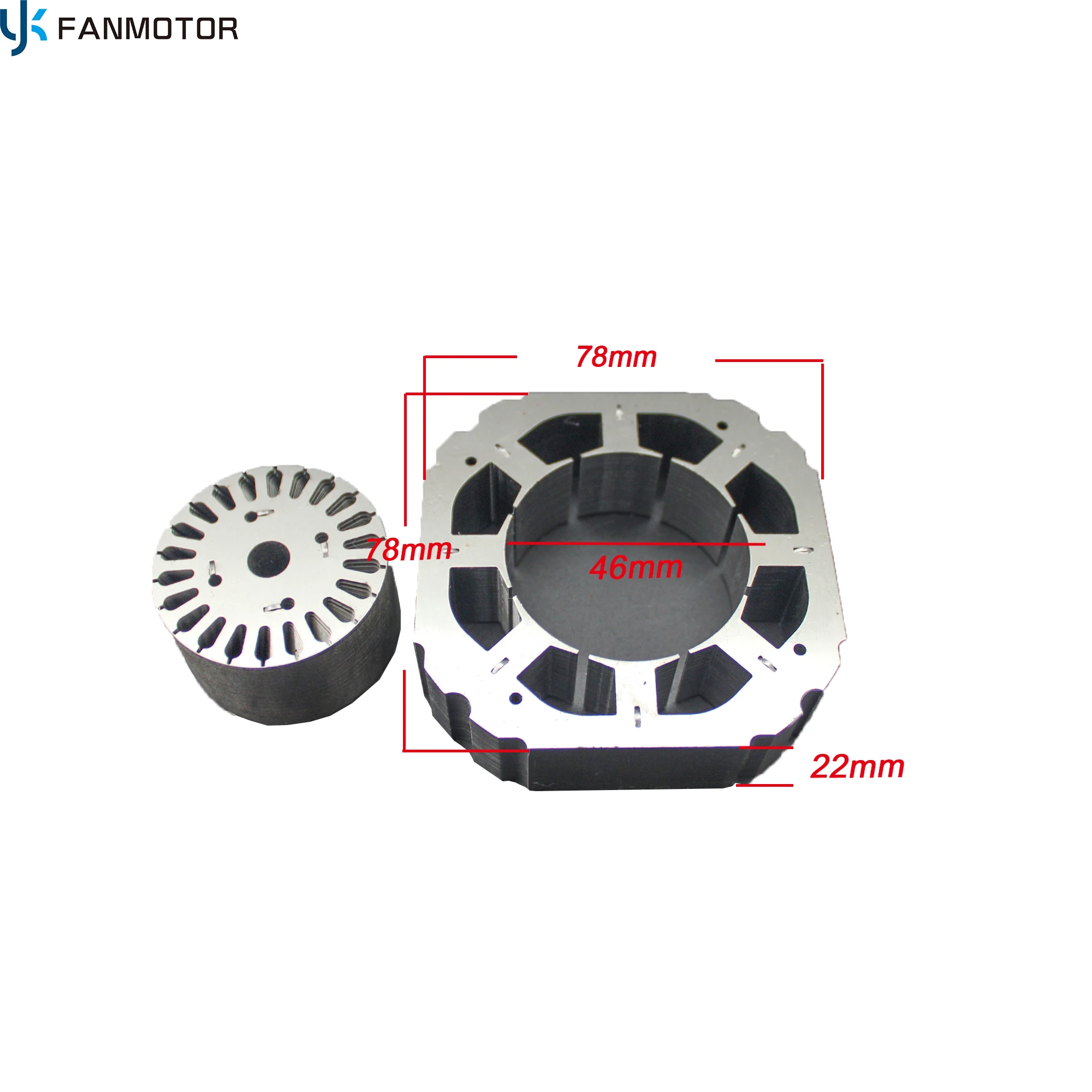 Factory Supply 78*78*22mm universal lamination winding motor stator rotor assembly