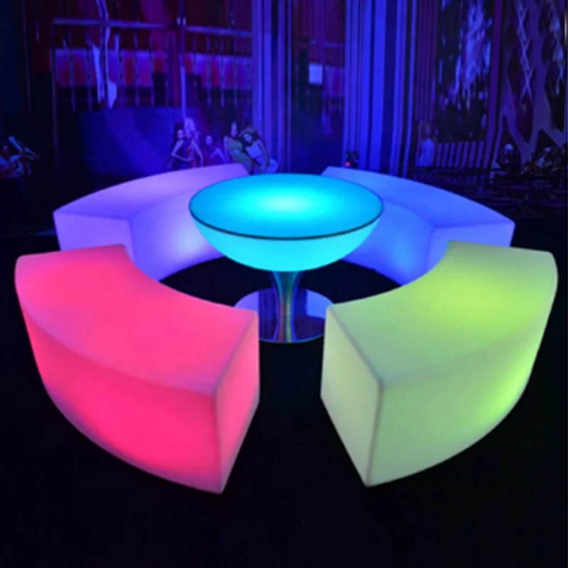 Wholesale LED Curved Benches LED Bar bench curved outdoor bench stool
