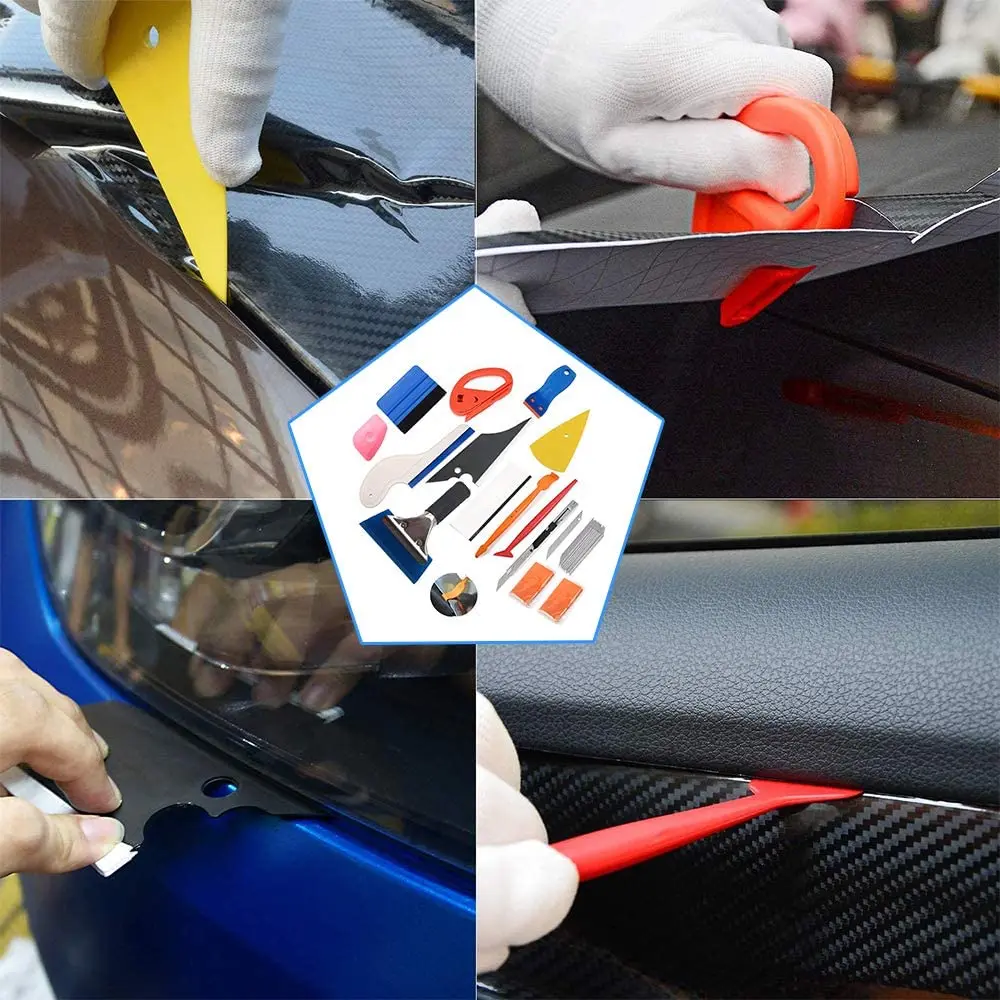 Best selling 14 pcs Car Color Change Window tinting tools squeegee vinyl Wrap Cleaning Tool vinyl squeegee kit