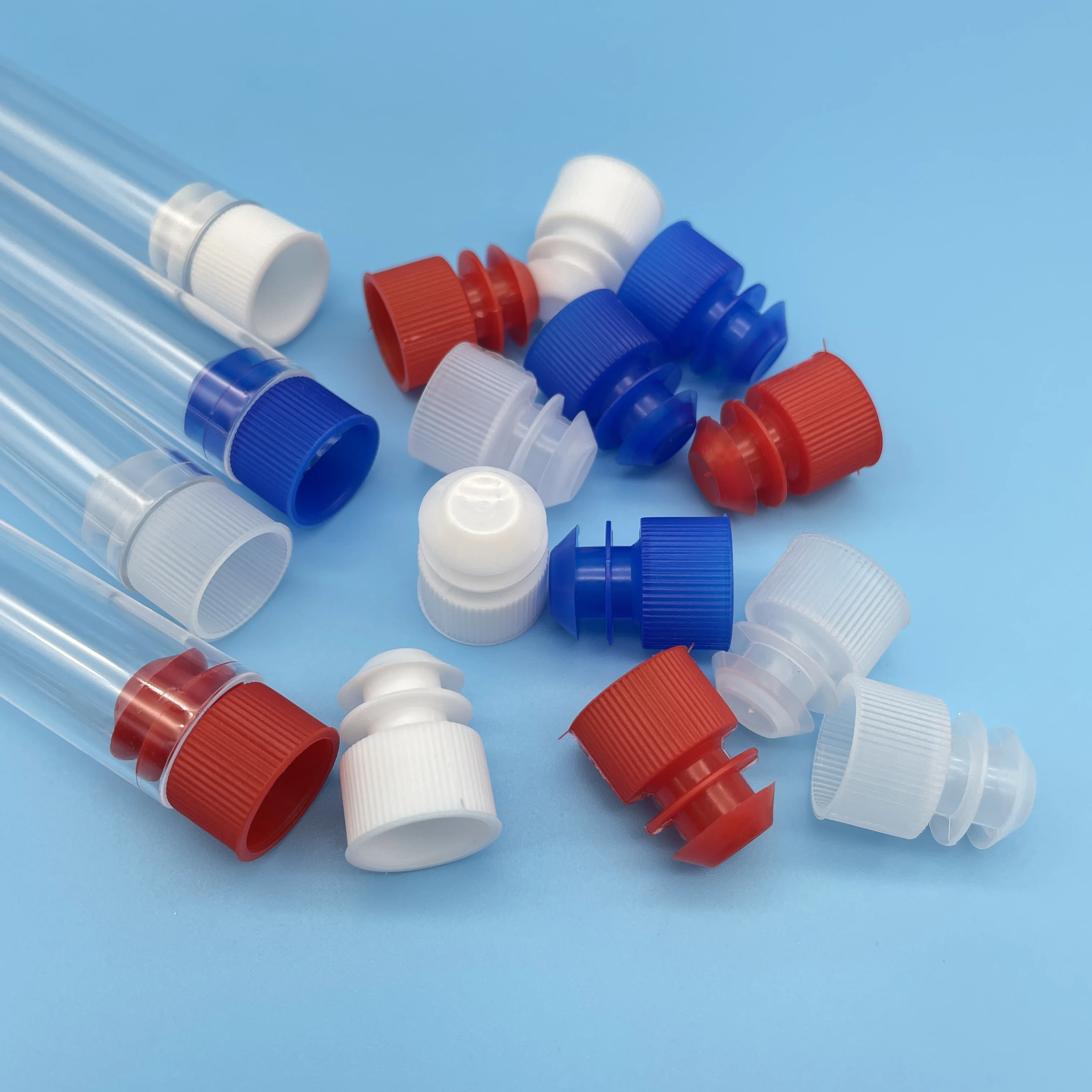 White Blue Red Transparent Color Push-Cap Test Tube Stoppers   Various Colors Test Tube-Cap