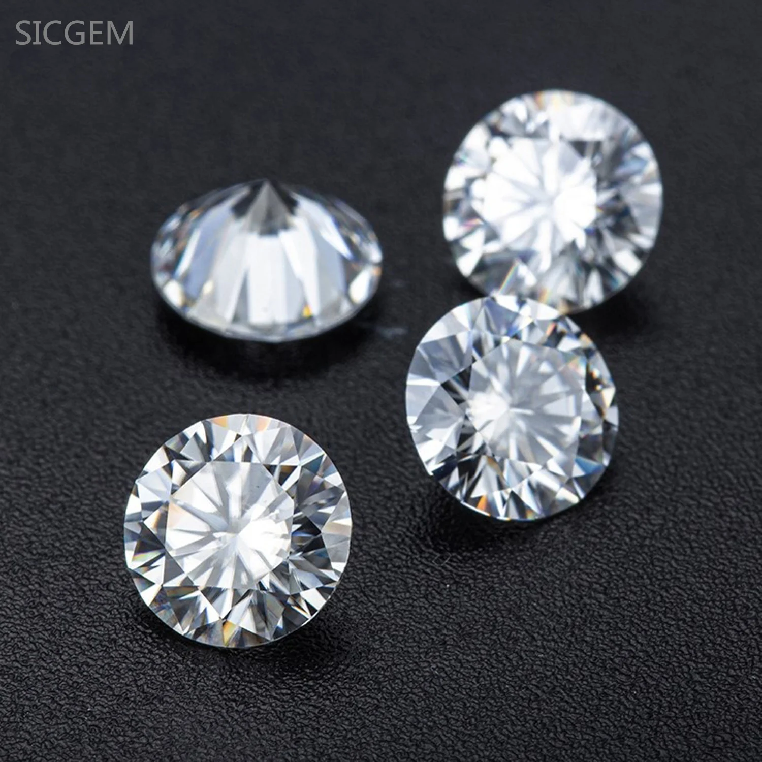 SICGEM Gemstone Moissanite Jewelry Making Moissanite Diamond  5ct D Color VVS 5 0mm White Stone Round  Loose Moissanite