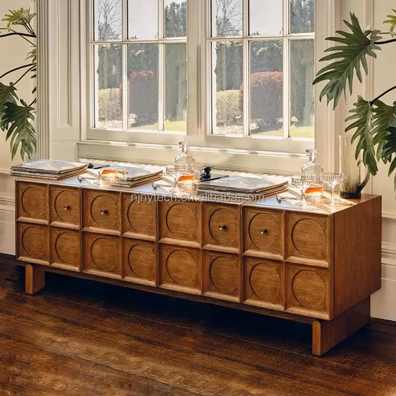 Living room furniture cabinet antique solid wood sideboard retro TV cabinet