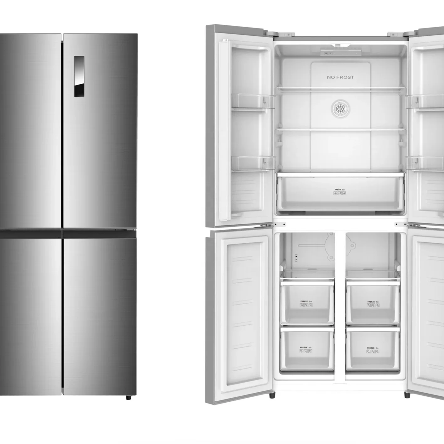 KDCD350W Stainless Steel Electric Portable No-Frost Compressor New Condition Gas Powered Bottom-Freezer Refrigerator Household