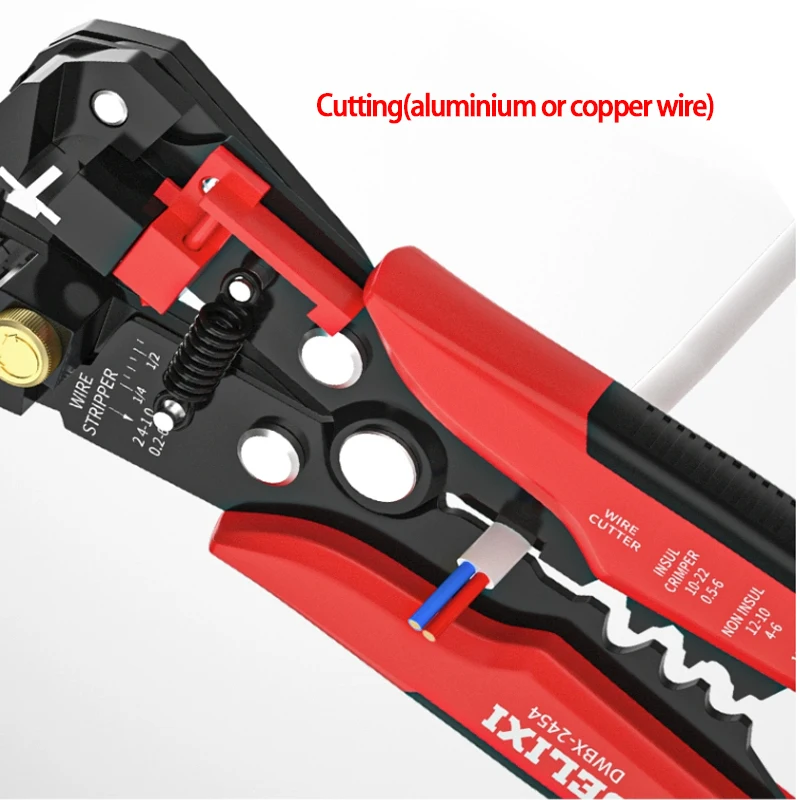 DWBX-2454 Multifunctional Terminal Crimping wire cutting stripping tool Pliers Cold Press Pliers wire cutter stripper