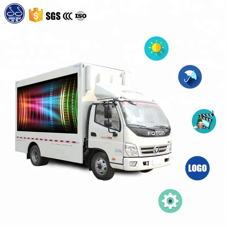 Mobile mediaplay vehicle with left hand drive SINOTRUCK led screen panel truck in Djibouti