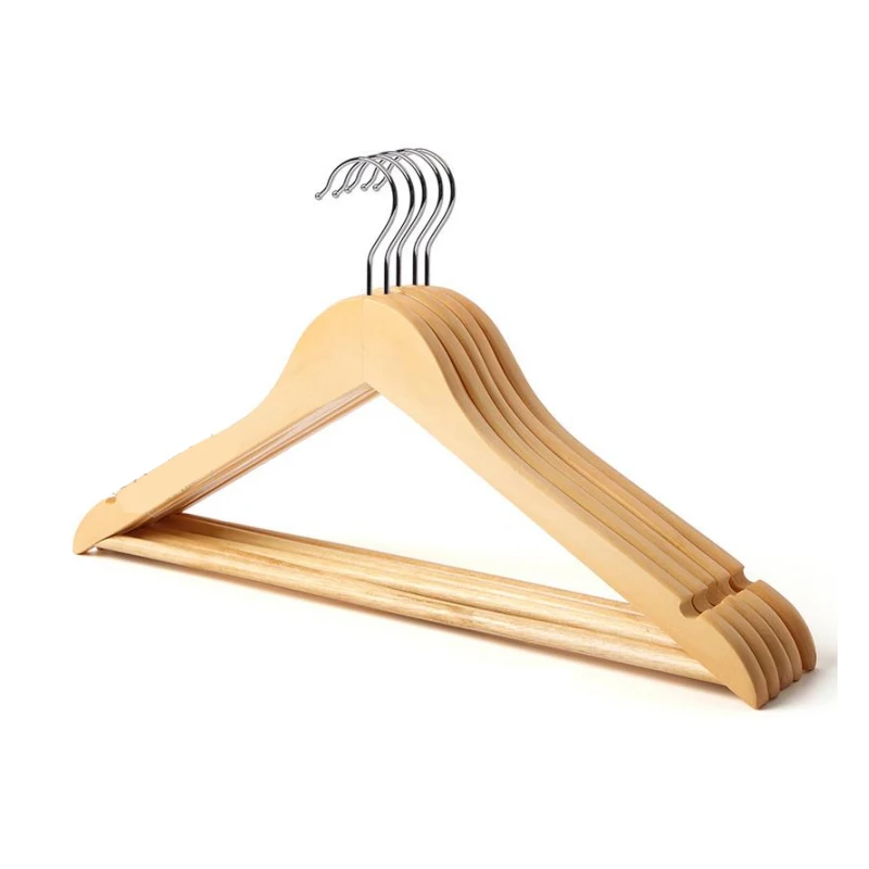 Custom Logo Wood Coat Hangers Manufacturer Custom Cheap Cloth Wooden Hanger for Clothing Store Wood Hangers