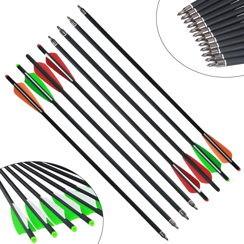 Смешанная углеродная короткая стрелка O.D. 8 мм лук для стрельбы из лука уличная охота стрельба замененные наконечники пластиковые лопасти аксессуары болтов Xbow