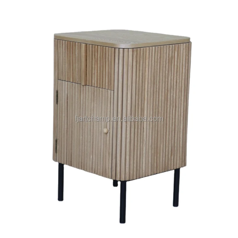 wood fluted brown veneer modern luxury round wooden center coffee tables