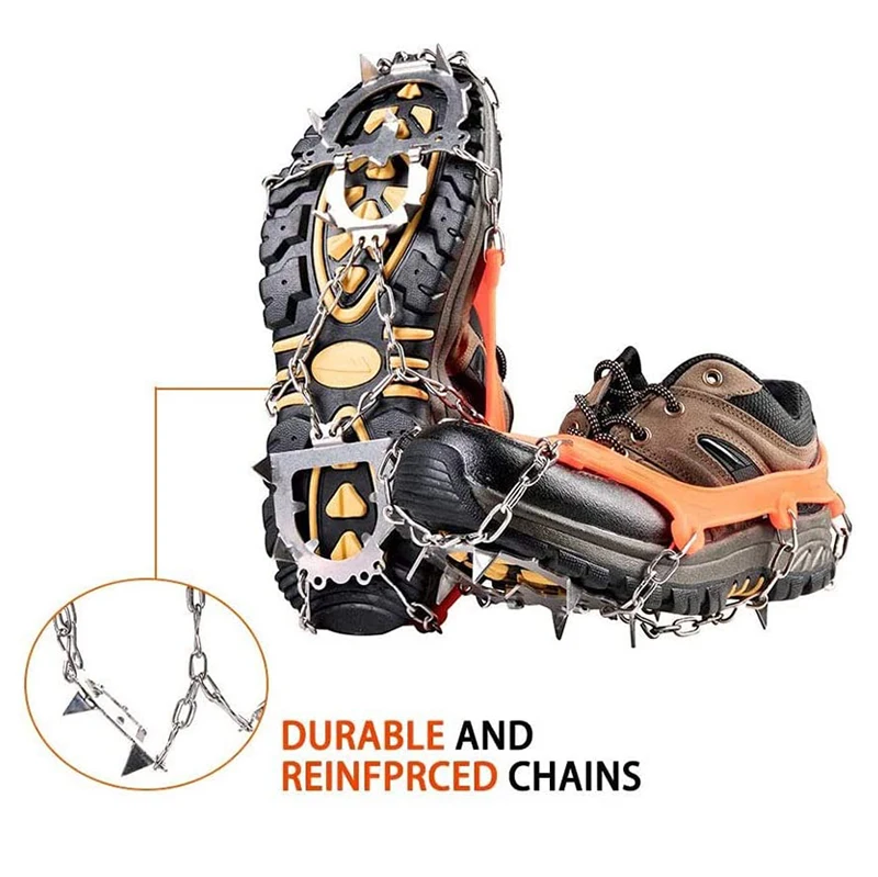 Outdoor 12 Teeth Ice Cleat Spikes Crampons Silicone Anti-skid Crampons