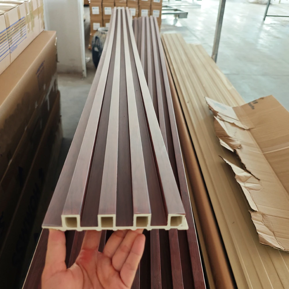 Foju Modern Design Water Proof WPC Wall Cladding Wood Plastic Composite Grille Panel Interior Exterior Wall