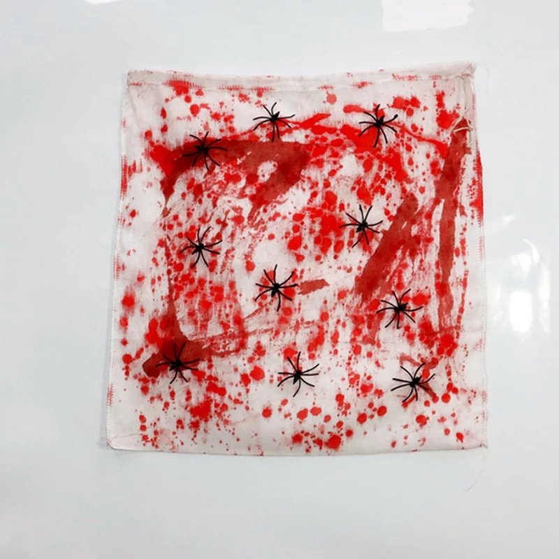 Halloween blood stained pockets horror props black spiders scary haunted house accessories scary cosplay film props