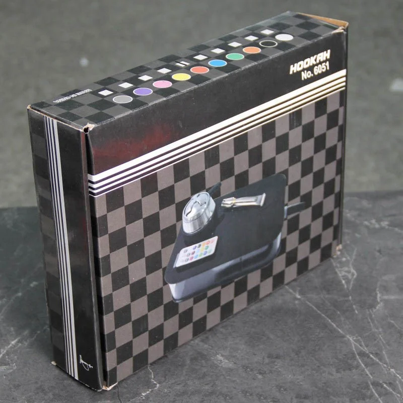 Wholesale custom colored smoke nargile plastic hookah box chicha sheesha portable led shisha set square book hookah for sale