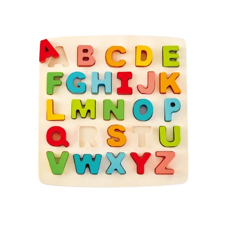 Hape игрушки для детей ABC 3D малышей Натуральный Деревянный объемный Алфавит Детский пазл