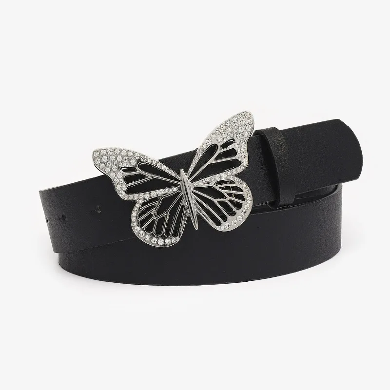 Butterfly buckle belt, PU Dress Waist Belt, ladies fashion belt