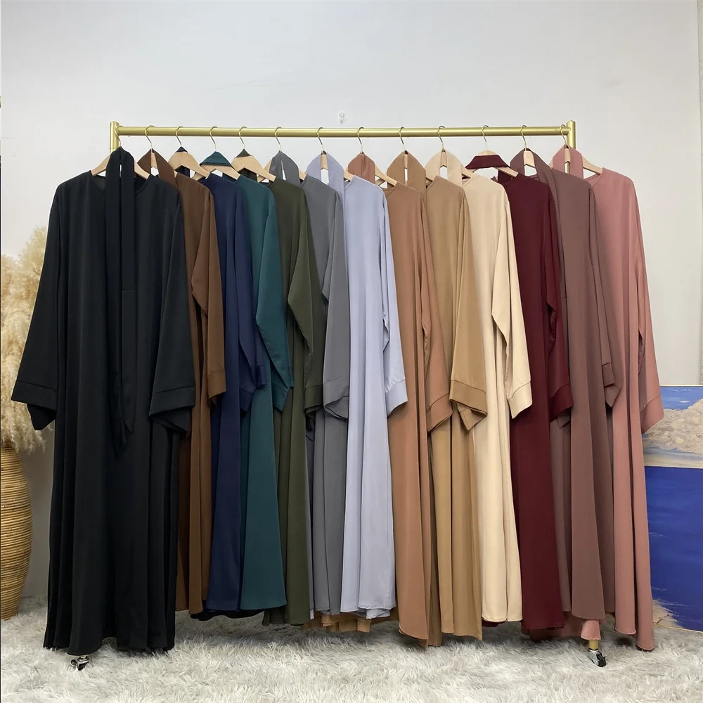 Wholesale Dubai Robe Musulman Kaftan Dress Islamic Clothing Black Turkish Maxi Abaya Women Muslim Dresses