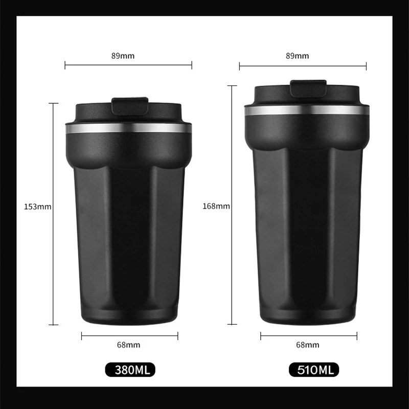 Insulated Coffee Mug Cup Wholesale 380ML 510ML Stainless Steel Travel Mugs Thermal Coffee Thermos