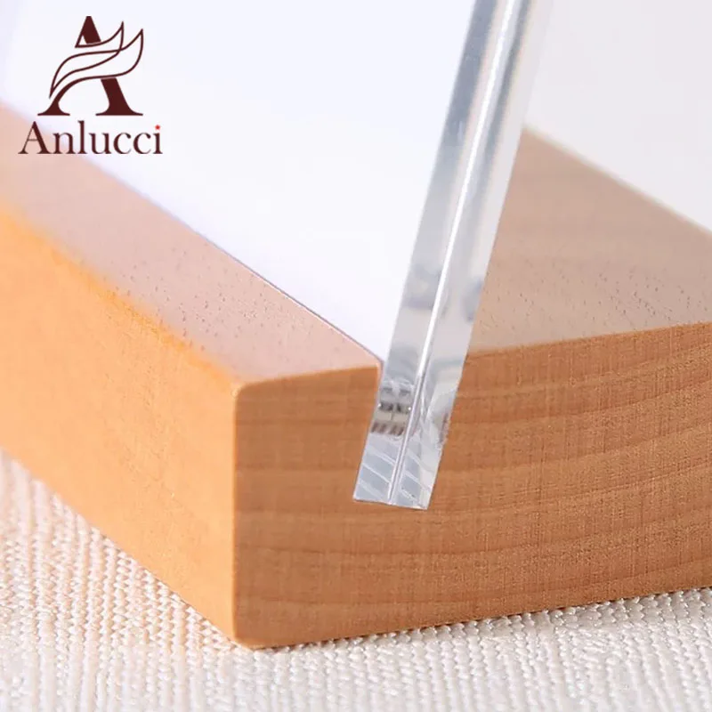 
Hot Selling High Quality Custom Wooden Base For Acrylic Menu Display 