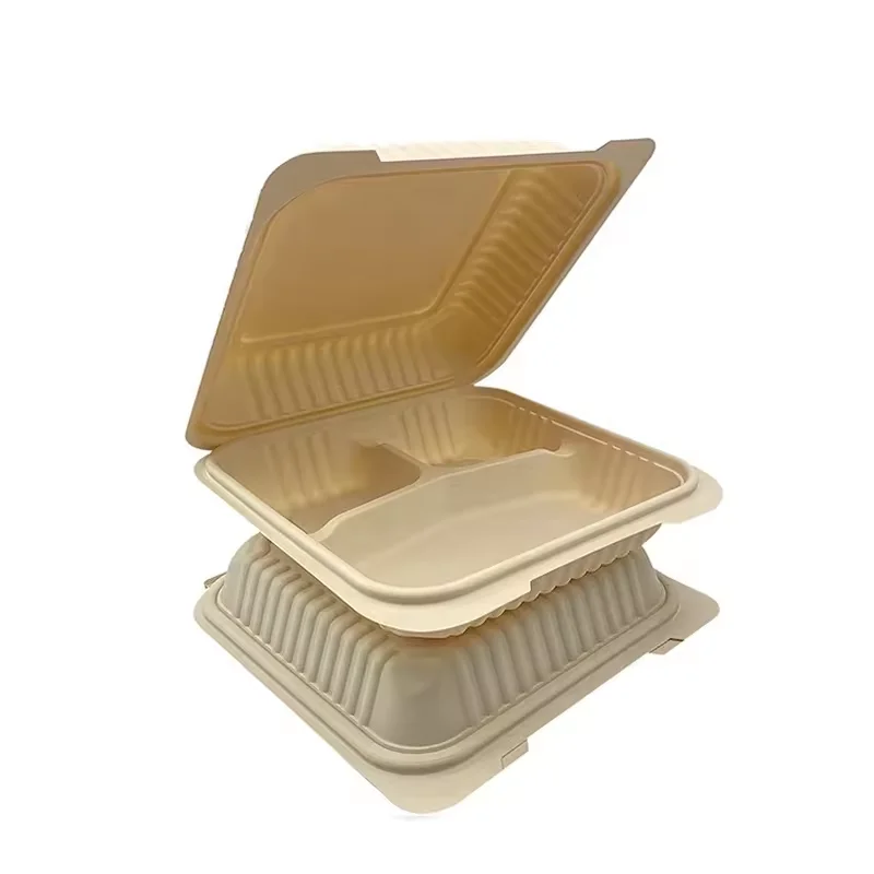 High quality corn starch custom disposable cornstarch dinner plates bowl  lunch box food container box