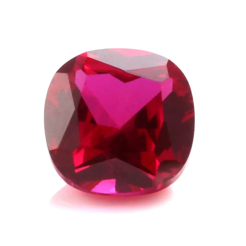 Wholesale diverse Ruby gemstone cushion cut 6x6mm 5x5mm synthetic ruby 5# corundum for jewelry making