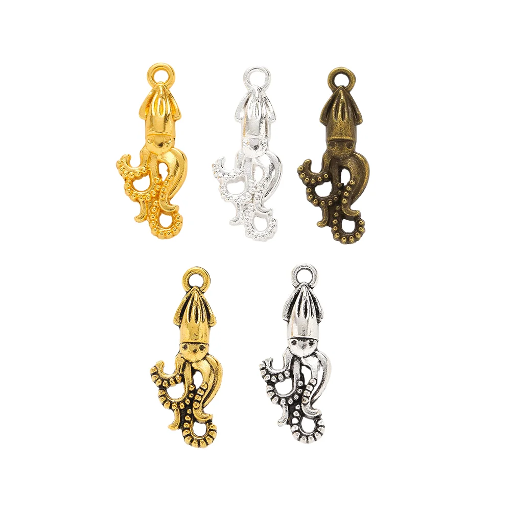249 lvji DIY zinc alloy Accessories 4 color optional Pendant Octopus zakka756