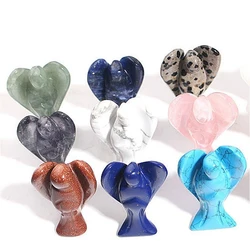 1.5inch angel jade crystal carving ornaments amethyst semi-precious stone carving crystal crafts jewelry home office ornaments