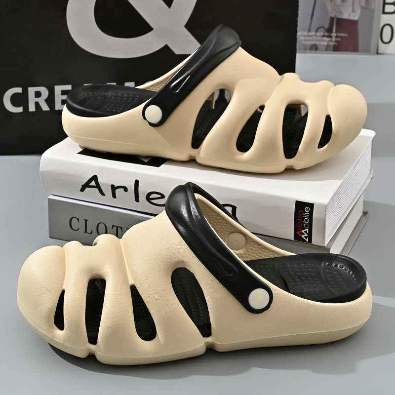 Crocs for men Beach leisure ant-collision sandals unisex outdoor summer soft black shoes women fashion garden slippers EVA clogs