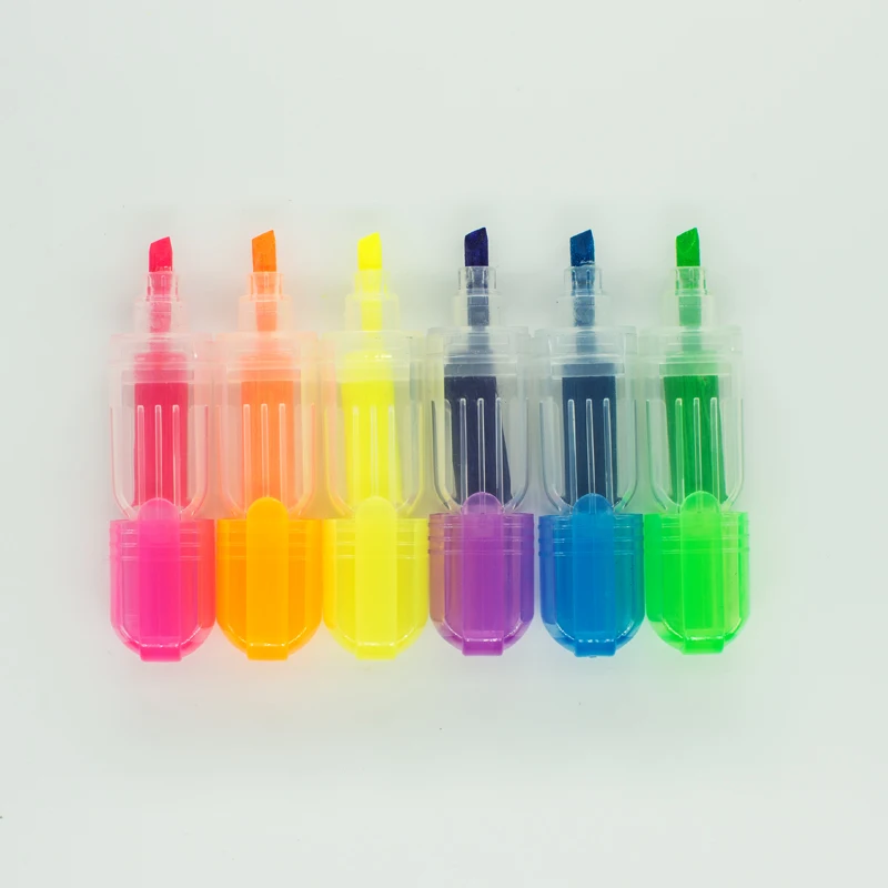
chinese customized mini rainbow highlighter marker set for sale 