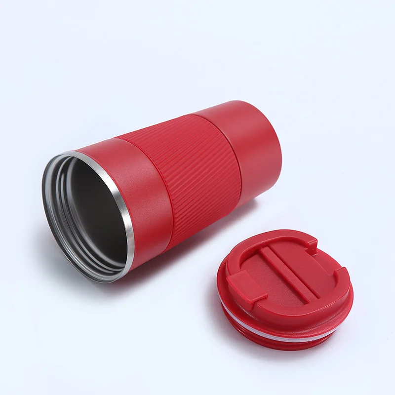 380ml 510ml 304 Stainless Steel Tumbler Coffee Insulated Travel Mug With Silicone Sleeve and Lid