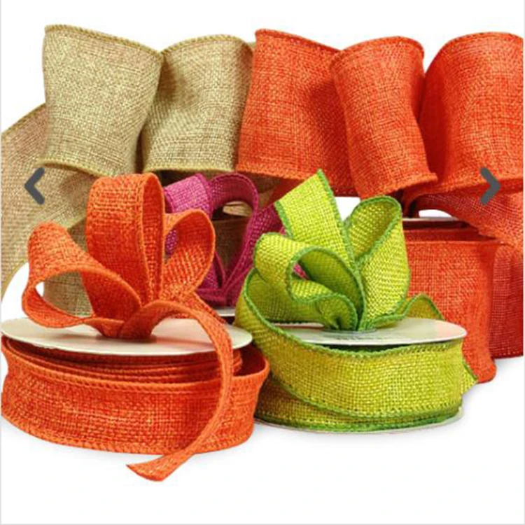 Christmas Wired Edge Ribbon Crafting Ribbon for Decor and Bows Natural Color Faux Burlap Ribbon with Snowflake