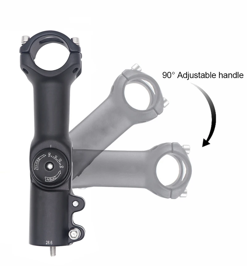 Wholesale Aluminium Adjustable Bicycle Stem MTB Riser with 25.4/31.8*28.6mm Handlebar 90mm 110mm Support OEM Design