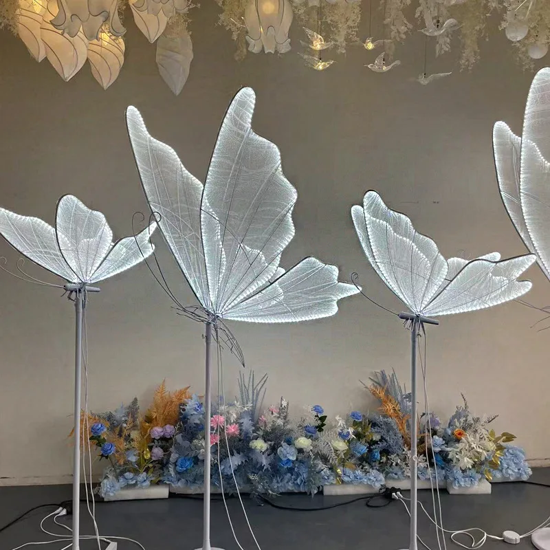 Modern LED Standing Lamp for Creative Road Load Walkway on Party Stage Wedding Hanging Butterfly Acrylic light
