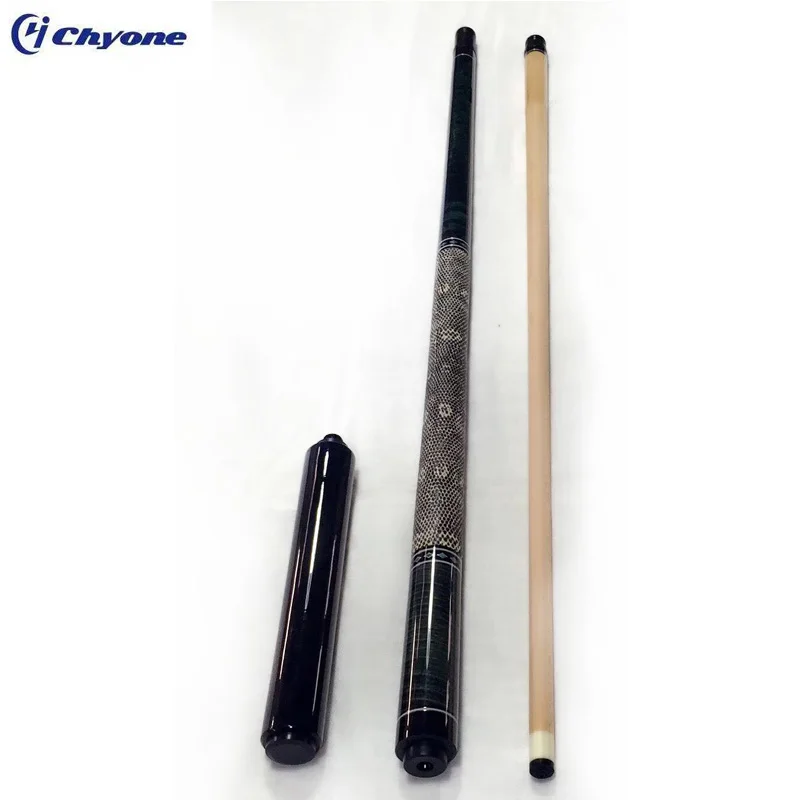 tiger grain wood with  real lizard leather wrap radial joint billiard pool cue with maple extension