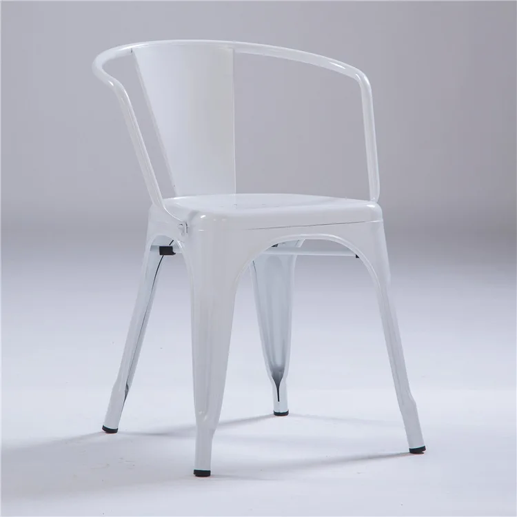 Simple modern metal armrest chairs outdoor stainless steel chairs Metal frame dining chair