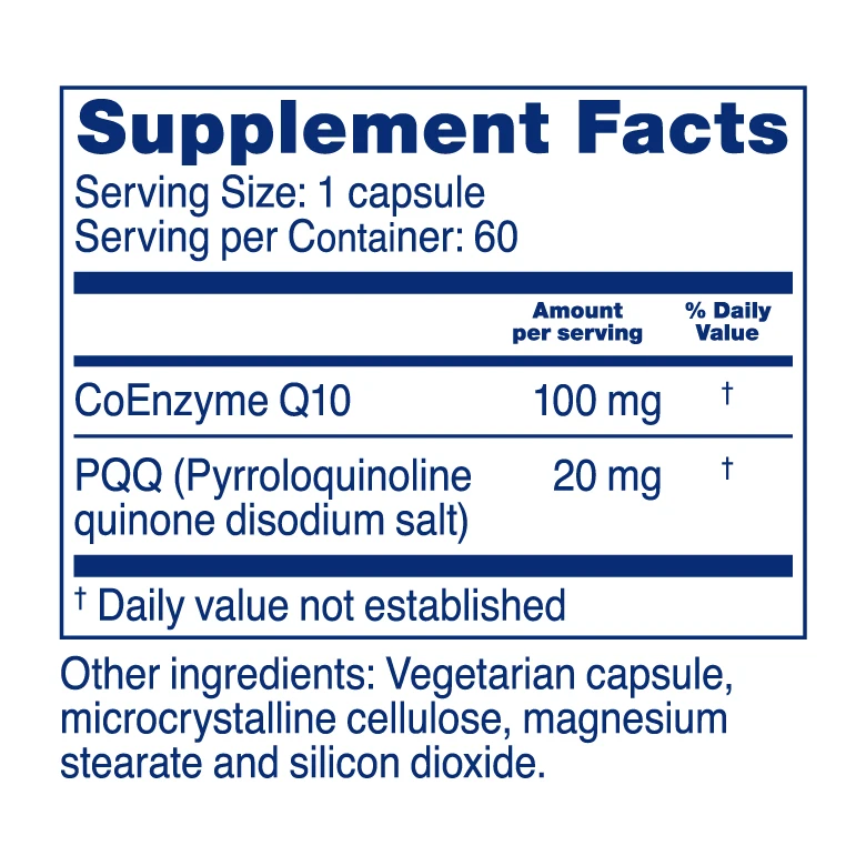 
Pyrroloquinoline quinone and Coenzyme Q10 product dietary wholesale nutritional supplement 