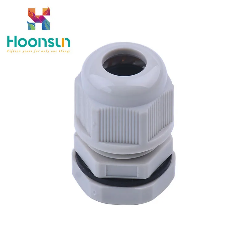HOONSUN multiple insert waterproof pvc nylon cable gland pg npt pg7/pg9/ pg11 m12 pg 21 white gray flat type plastic glands