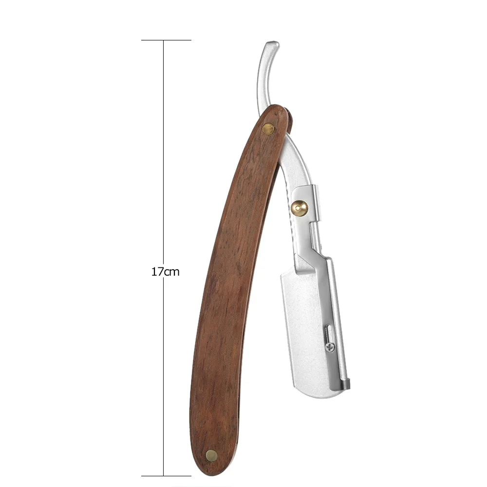 4 в 1 роскошный бритвенный набор включает парикмахерскую бритву с прямыми краями и кистью для бритья из красного дерева + барсука + подставка для кистей + кожаный ремешок