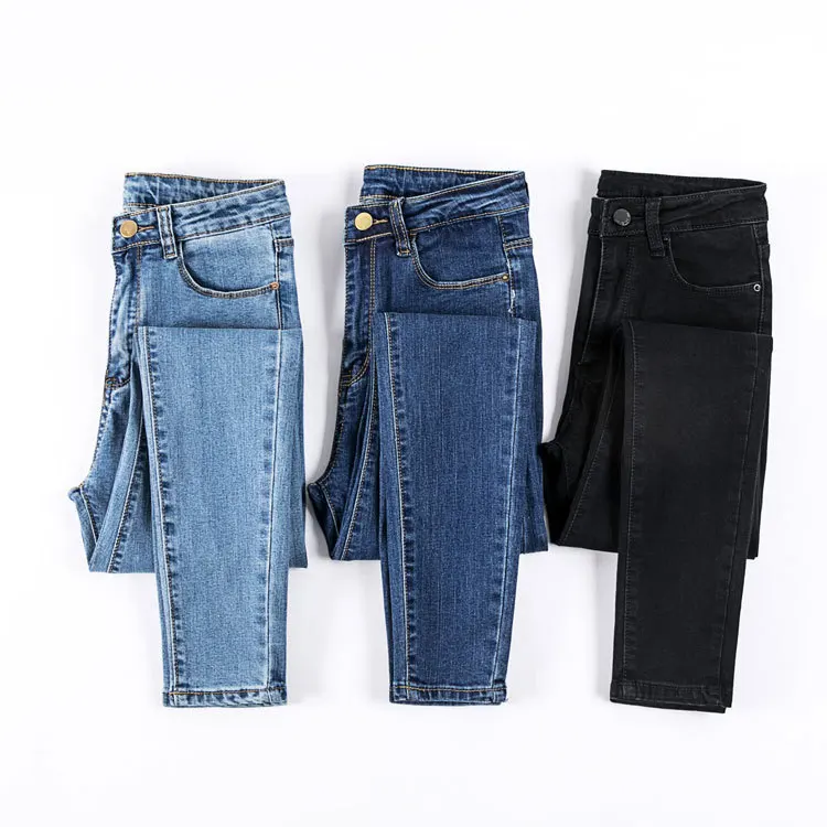 2023 Fashion elastic trousers jeans women ladies pants jeans for women