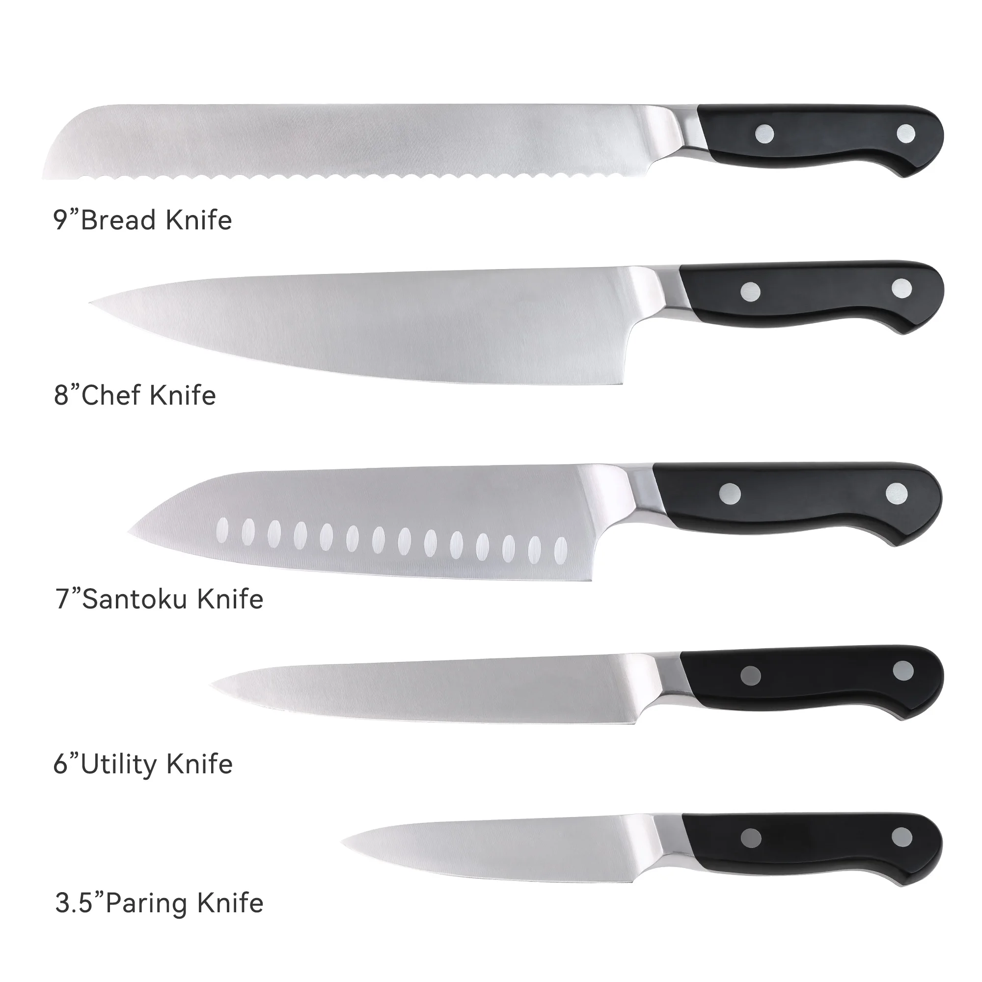 TUOBITUO Factory Knives Sharp Wholesale Forged German Steel 5Cr15Mov Kitchen Chef knife Set With ABS Handle