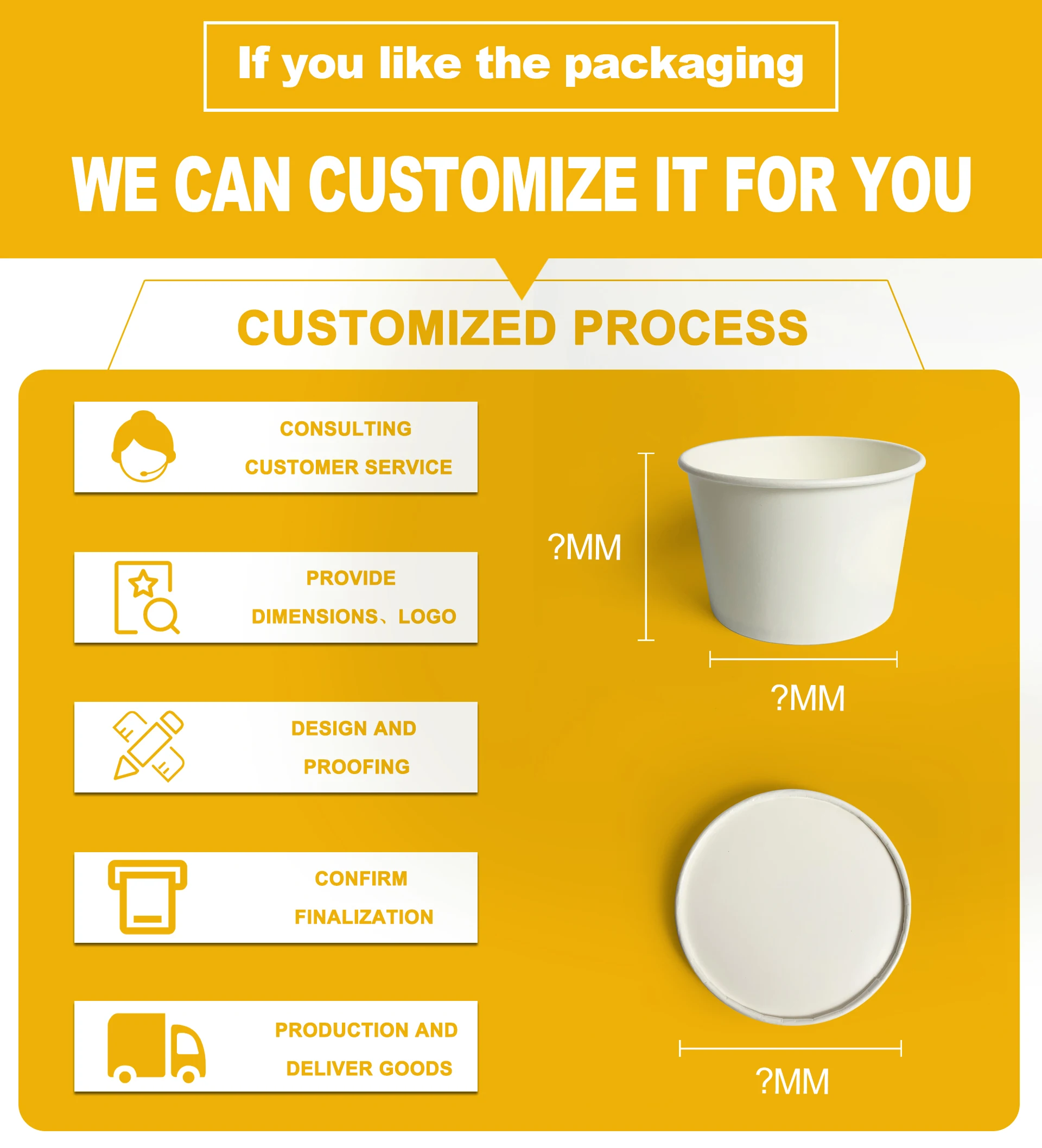 Paper container food grade icecream cups packaging ice cream paper cup