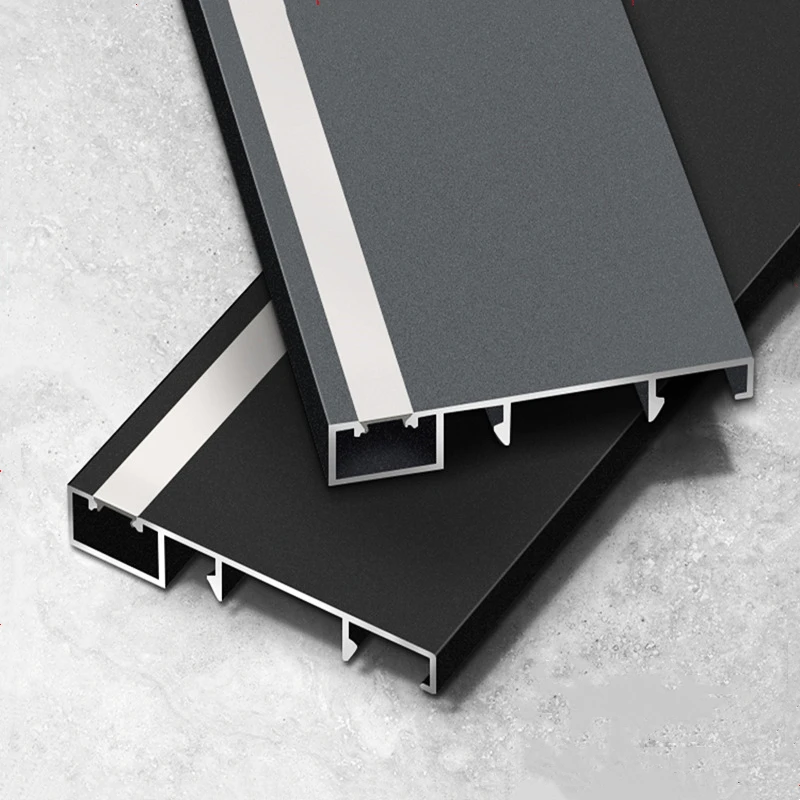 Высококачественный напольный светодиодный плинтус с поверхностным креплением алюминиевый квадратный со светодиодной полосой аксессуары для