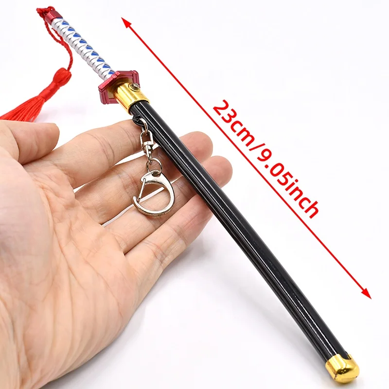 Factory Price Kids Costume Role Play Toys Katana Demon Slayers Tomioka Giyuu Metal Sword Keychain for Cosplay