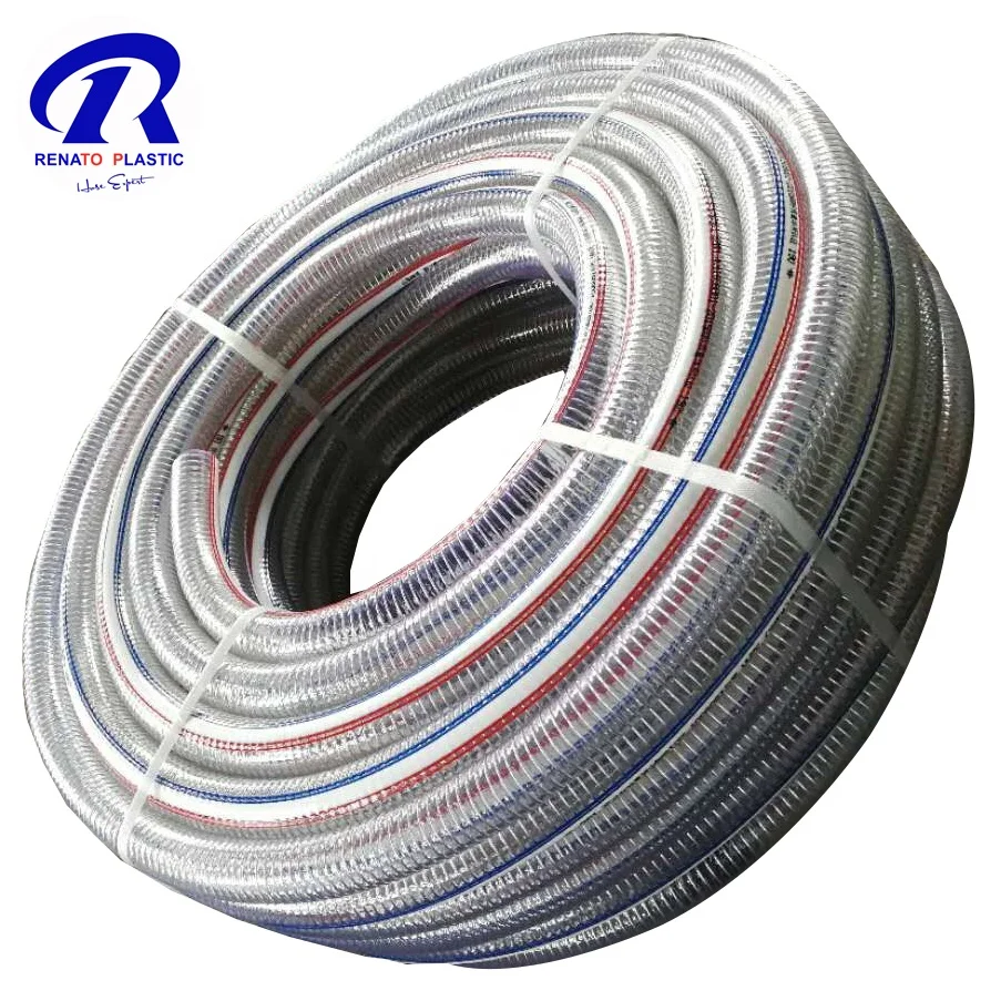 Food Grade Water Suction Spring Vacuum PVC Steel Wire Reinforced Hose