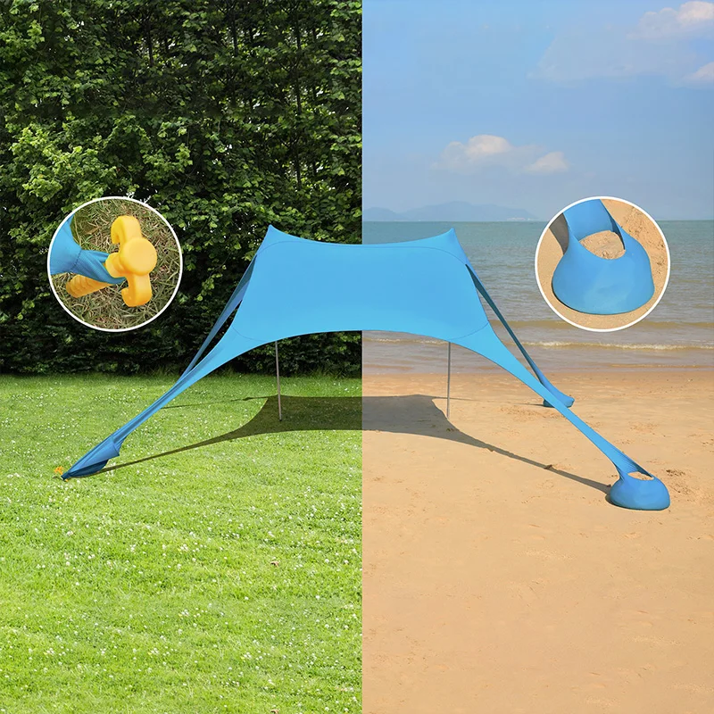 Portable Beach Canopy Tents Sun Shade Shelter Camping Sunshade Outdoor Uv-proof Awning For Sunshade Cool Tourist Foldable Hiking