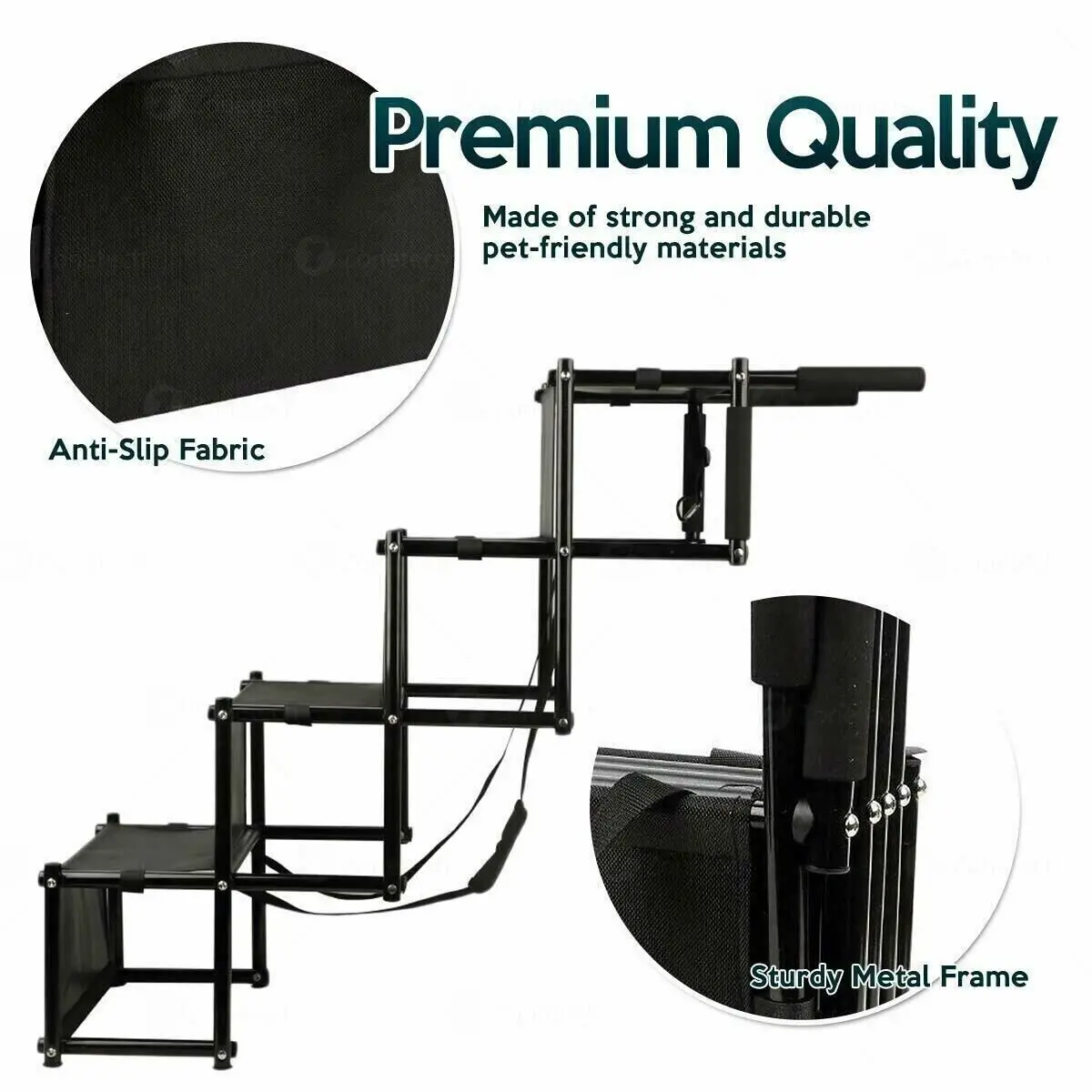 Pawise Portable Dog Car SUV Truck Step Stairs Pet Lightweight Foldable Ladder Ramp Folding Dog Ramp For Small Medium Large Dogs