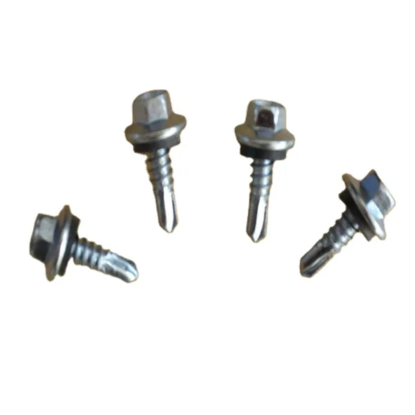 White Zinc Galvanized Metal Roofing Hex Flange Head Self Drilling and Self Tapping Screws with EPDM Washer for Steel Plate
